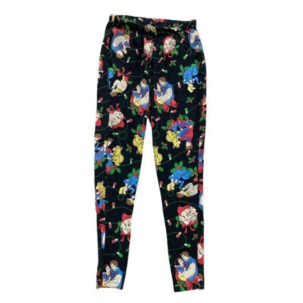 Disney Princess‎ Womens Christmas Leggings XS Multicolor Holiday Winter Casual